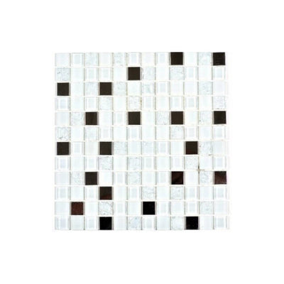 Malla Mosaico Blanco/Plata - 30x30 cm