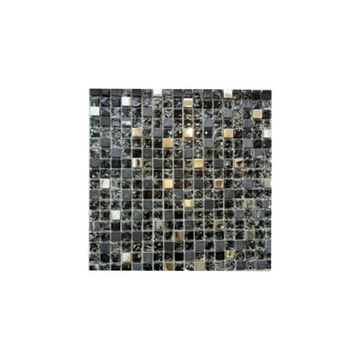 Malla Mosaico Negro Plata - 30x30 cm