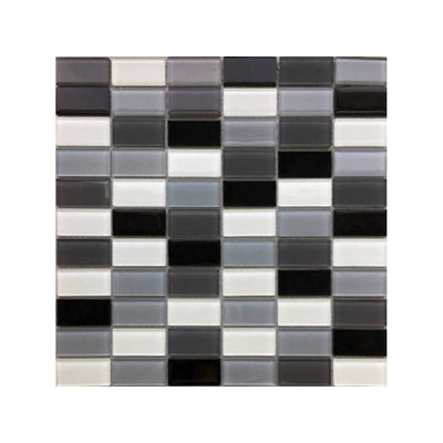 Malla Mosaico Rectángulos Negro/Blanco - 30x30 cm