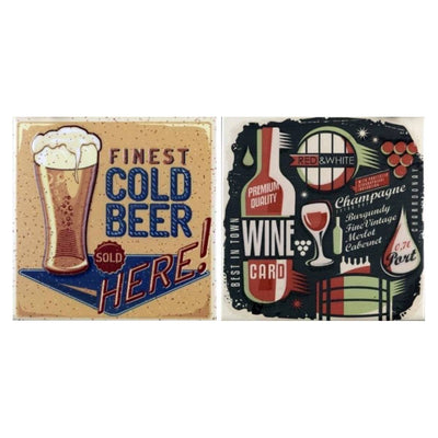 Set 2 Mosaicos Drinks Beer/Wine - 20x20 cm
